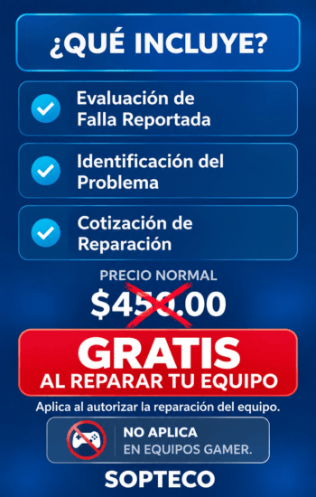 Información del diagnóstico gratis para reparar equipo SOPTECO